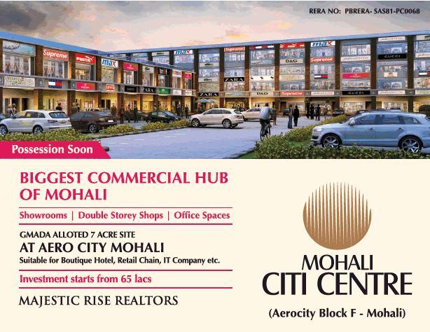 Presenting offer biggest commercial hub Of Mohali City Centre Update
